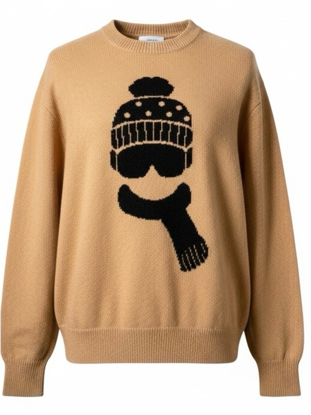 Lou & Grey Tan Sweater Small Winter Ski Hat Scarf Crewneck Pullover Cotton S